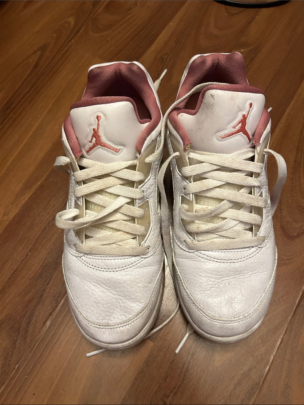 Jordan Women's White and Rose Pink Low-Top Sneakers